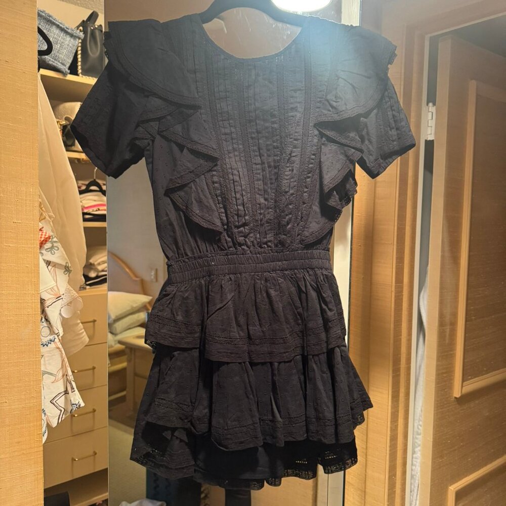 LOVESHACKFANCY NWOT BLACK MINI DRESS